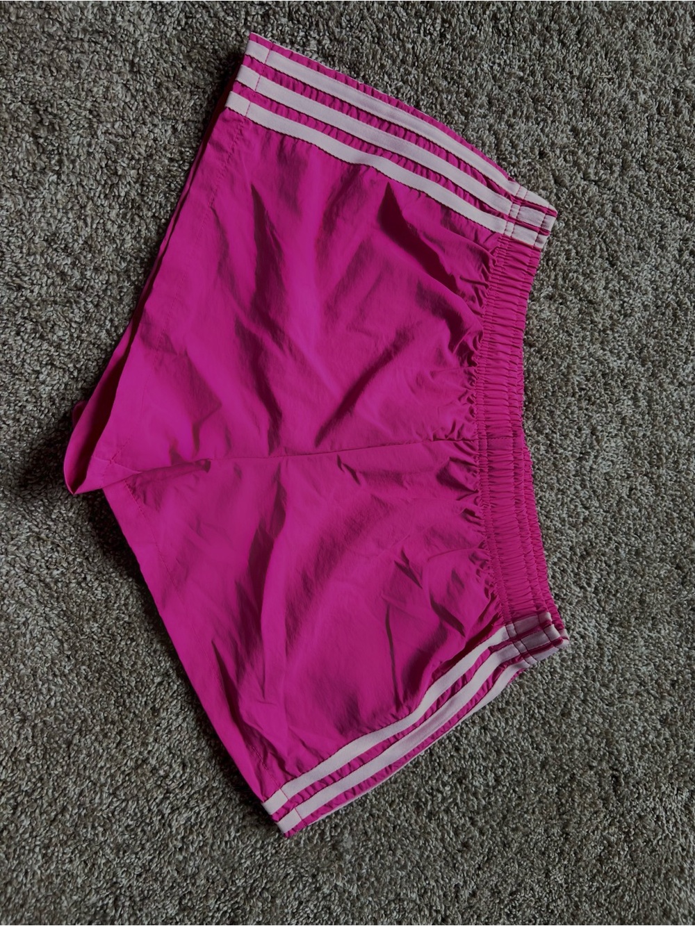Women’s Hot Pink Athletic Shorts with White Stripes
